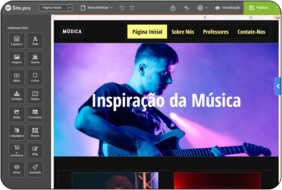 Construtor de sites com IA